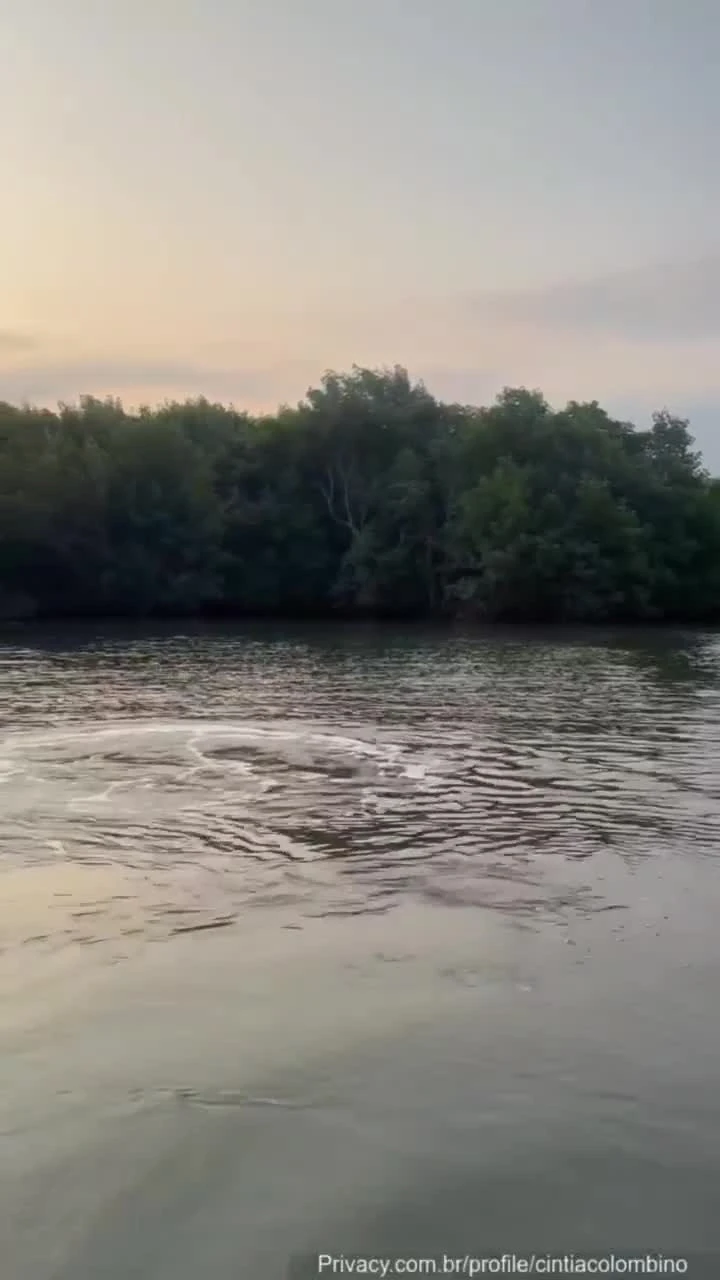 Cintia Colombino, uma jovem, se divertindo e praticando esportes aquáticos no jet ski